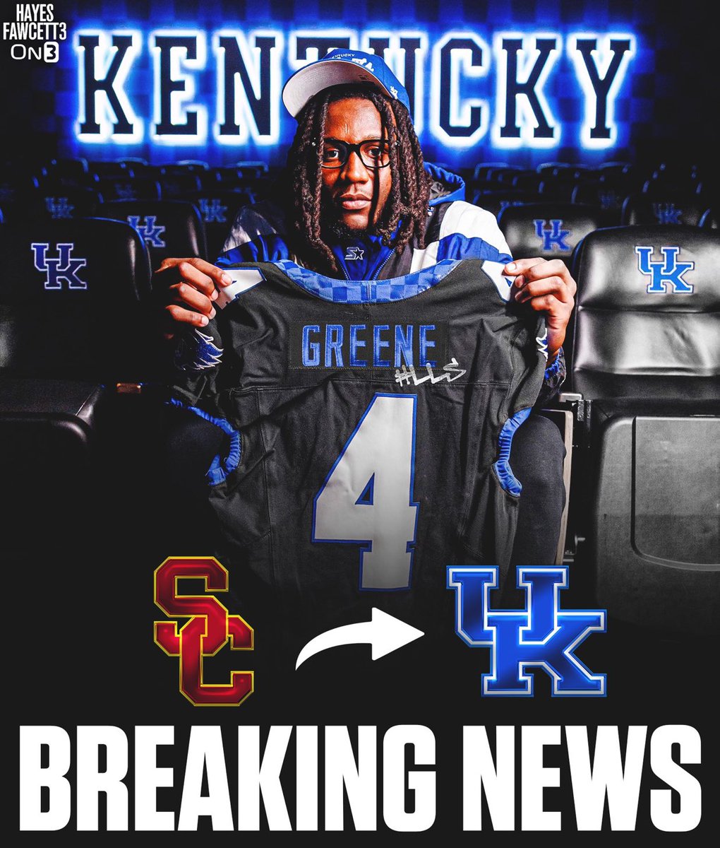KySportsRadio's tweet photo. Edge Rusher Sam Greene from USC is transferring to KENTUCKY https://t.co/vu0o4hay26