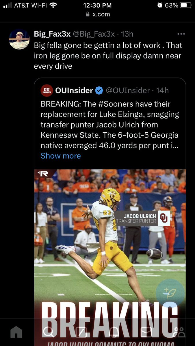 Sooner Fans, ignore this clown at all costs. He’s an engagement clown who talks much ish, rarely backs it up, and goes his silent when his takes get exposed. DO NOT ENGAGE.