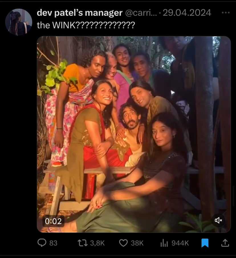 dev patel’s manager tweet media