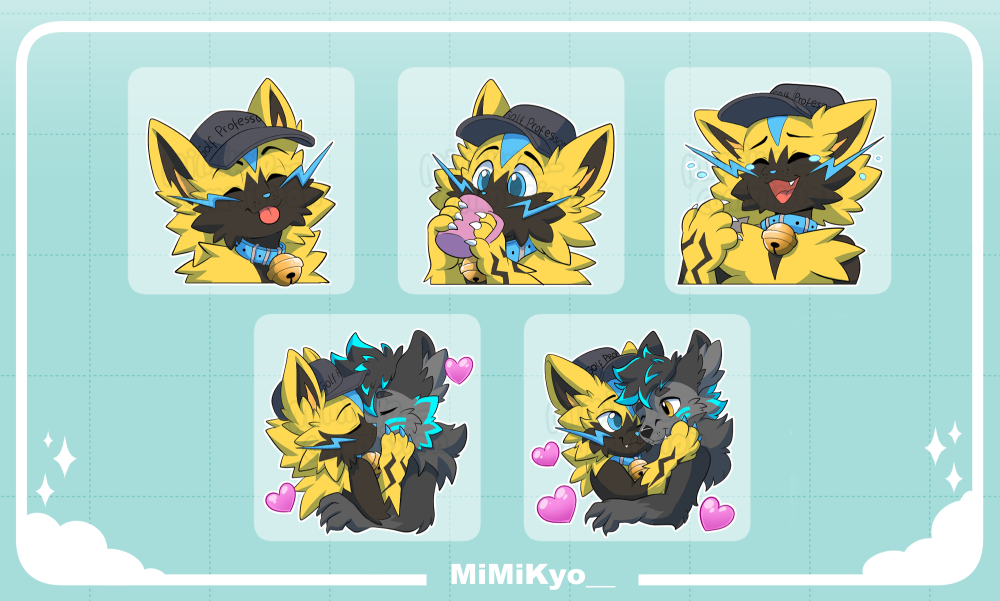 MiMiKyo__'s tweet image. (✿◡‿◡) #TelegramSticker #Pokemon #Furrycommission #furryartist
