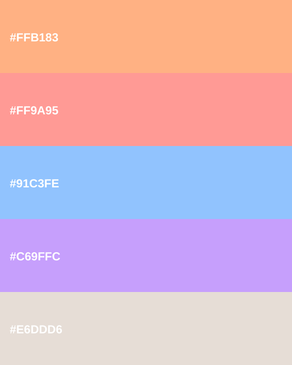 Color_Claim's tweet photo. All background colors of #Fukuhedrons Ordinals Collection:
#ffb183
#ff9a95
#91c3fe
#c69ffc
#e6ddd6

Name and inscribe your colors on Bitcoin:
https://t.co/T96sbEJziS

@Nakamigos https://t.co/iwjZj6tPg6