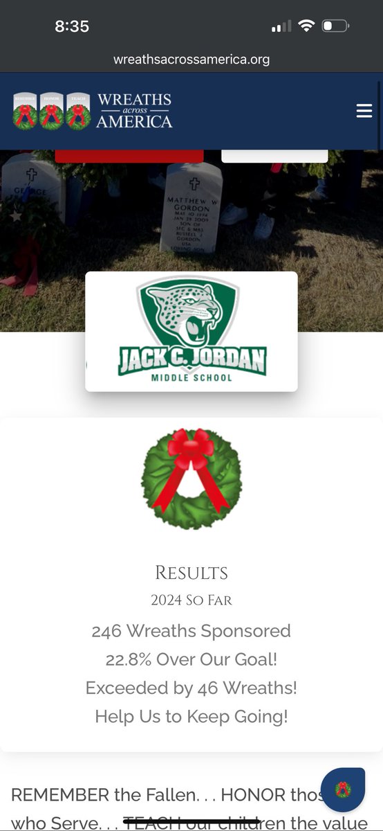 Coach Fulton (@fultonofteachin) on Twitter photo I am so honored to be a <a href="/JordanNISD/">Jack C. Jordan MS</a> Jag!!! This morning a group of students, staff, and families went to <a href="/WreathsAcross/">Wreaths Across America</a> to honor our Veterans. This group sponsored 246 wreaths to honor our veterans laid to rest at Ft. Sam including Mr. Jordan our namesake! @nisd <a href="/NISD/">Northside ISD</a>JordanMag I am so honored to be a <a href="/JordanNISD/">Jack C. Jordan MS</a> Jag!!! This morning a group of students, staff, and families went to <a href="/WreathsAcross/">Wreaths Across America</a> to honor our Veterans. This group sponsored 246 wreaths to honor our veterans laid to rest at Ft. Sam including Mr. Jordan our namesake! @nisd <a href="/NISD/">Northside ISD</a>JordanMag