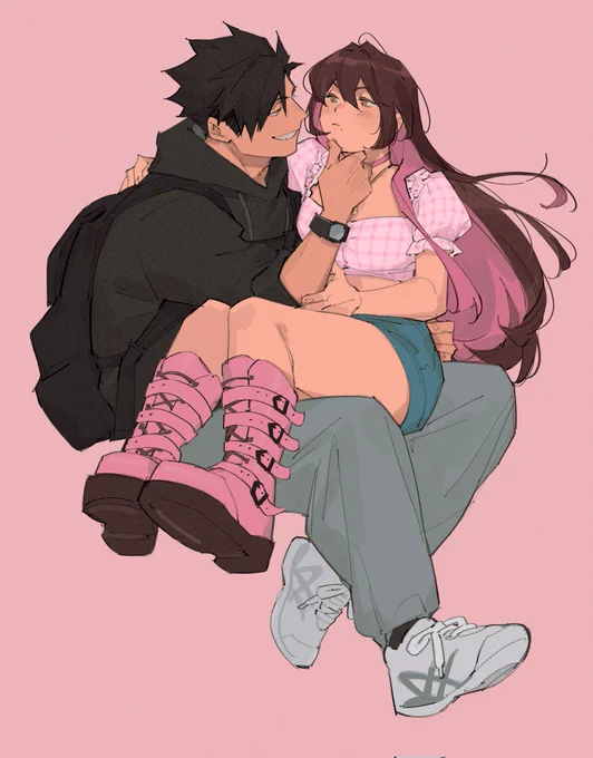 COMM'D  AGAIN FOR ANOTHER PIC OF ME X MY ANIME HUBBY LMFAO  soon ill have a huge collection of art of me x all my anime baes HAHAHA 