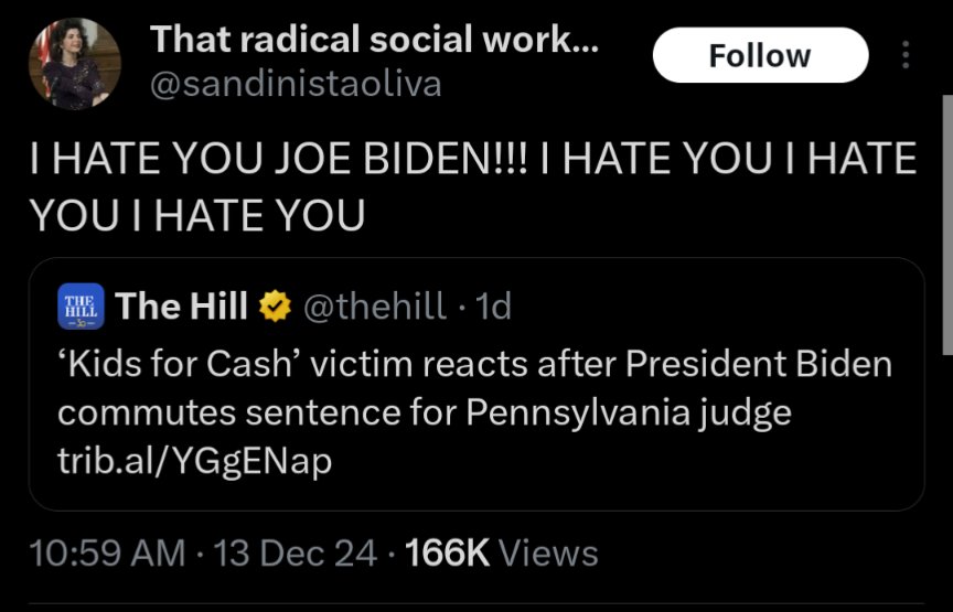 to be clear, biden didn't commute this guy's sentence *specifically*, he commuted the sentences of all non violent offenders who were released to home confinement during covid

prison abolitionists when people they don't like get out of prison: