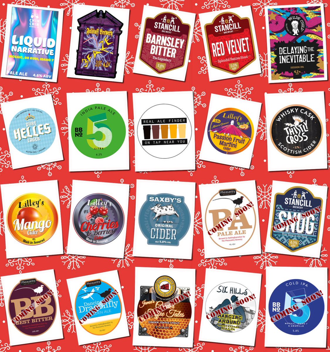 Beer Under The Clock (@beer_under) on Twitter photo Here’s what’s on the bar this evening
Beer Board: bit.ly/3n1eNM2
<a href="/ChinChinBrewing/">Chin Chin Brewing</a> <a href="/Falstaffpub/">Falstaff Freehouse</a> <a href="/StancillBrewery/">Stancill Brewery</a> <a href="/WildeChildBeer/">WildeChildBrewingCo.</a> @Purityale <a href="/BrewByNumbers/">Brew By Numbers</a> <a href="/lilleyscider/">Lilley's Cider</a> <a href="/ThistlyCross/">Thistly Cross Cider</a> <a href="/saxbyscider/">Saxby's Cider</a>
#RealAleFinder Here’s what’s on the bar this evening
Beer Board: bit.ly/3n1eNM2
<a href="/ChinChinBrewing/">Chin Chin Brewing</a> <a href="/Falstaffpub/">Falstaff Freehouse</a> <a href="/StancillBrewery/">Stancill Brewery</a> <a href="/WildeChildBeer/">WildeChildBrewingCo.</a> @Purityale <a href="/BrewByNumbers/">Brew By Numbers</a> <a href="/lilleyscider/">Lilley's Cider</a> <a href="/ThistlyCross/">Thistly Cross Cider</a> <a href="/saxbyscider/">Saxby's Cider</a>
#RealAleFinder