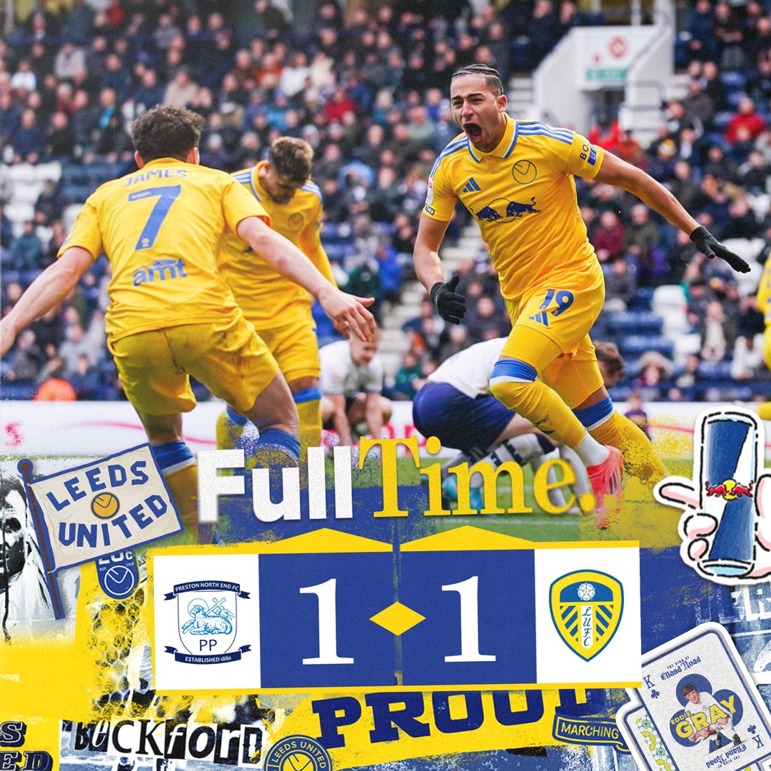 LUFC's tweet photo. 💪 A late equaliser and the points are shared at Deepdale! https://t.co/LQUBaVdI5J