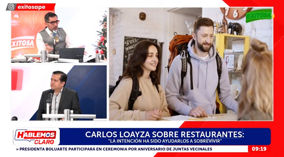 exitosape's tweet photo. 🔴🔵#AHORA El gerente general de Canatur, Carlos Loayza, sobre restaurantes: "La intención ha sido ayudarlos a sobrevivir". 

📻 95.5 FM 
📡 6.1 señal digital abierta 
📺 Movistar: 34 SD - 734 HD 
🌐 https://t.co/thokv9gd0j https://t.co/nMW32xbL6s