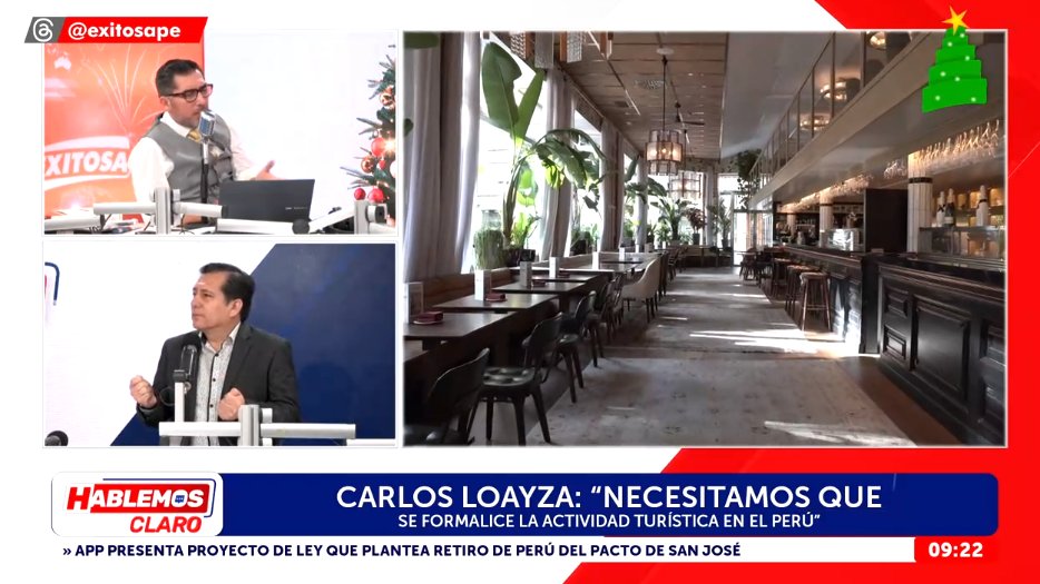 exitosape's tweet photo. 🔴🔵#AHORA El gerente general de Canatur, Carlos Loayza, sobre restaurantes: "Necesitamos que se formalice la actividad turística en el Perú".

📻 95.5 FM 
📡 6.1 señal digital abierta 
📺 Movistar: 34 SD - 734 HD 
🌐 https://t.co/thokv9gd0j https://t.co/pTUBUxTWai