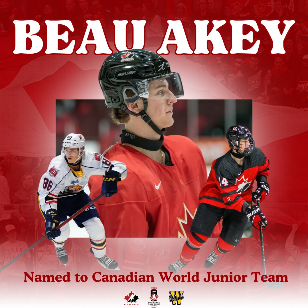 Congratulations to Wolves alum Beau Akey on making Canada's World Junior Team! 

The Waterloo, ON native and Barrie Colts defenceman joins a Canadian team that will look to win gold on home soil in Ottawa just like they did back in 2009.

Good luck, Beau!