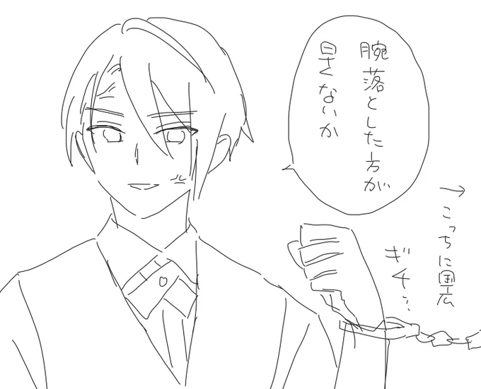 手錠をかけて一日過ごさないといけないちょぎくに 