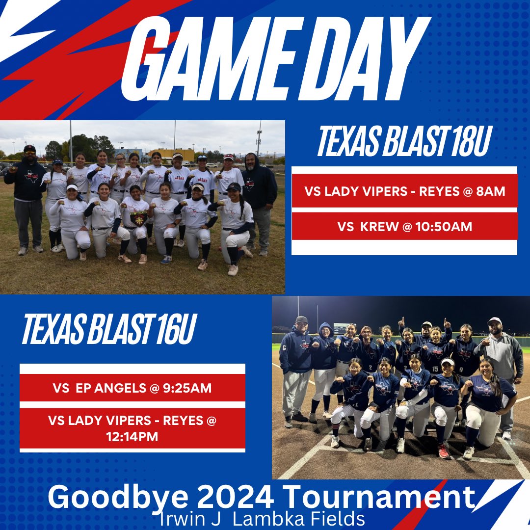 TexasBlast's tweet photo. Last Tournament of the year, Let’s Go Ladies!!! https://t.co/PK9No3lQ7m