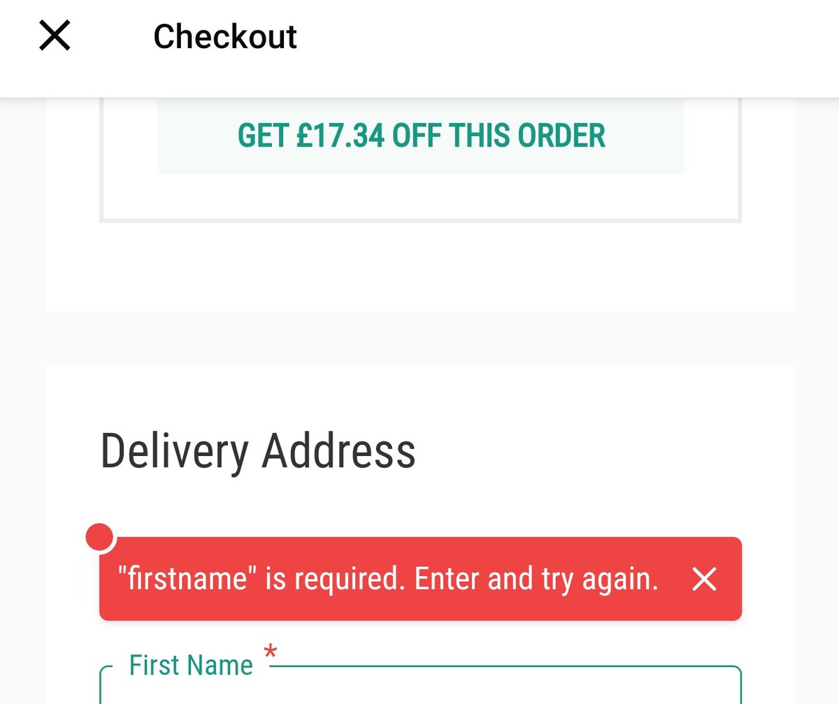ahobcroft's tweet photo. @LFCRetail hi trying to order some kits for the boys for Christmas and getting an error on the app and the website so can't order. Checked multiple times and there is a name entered in the first name box! https://t.co/oMLAZ4iAFh