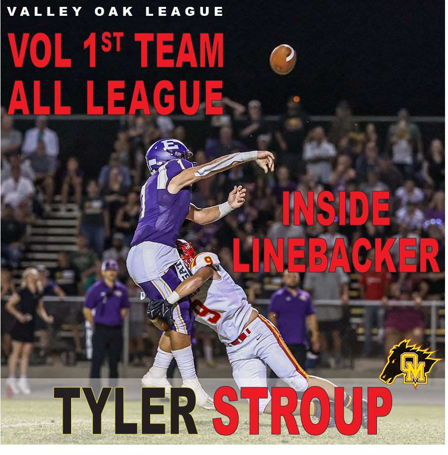Congrats to Tyler Stroup on being named 1st Team All League 

106 tackles
9 TFL
1 sack