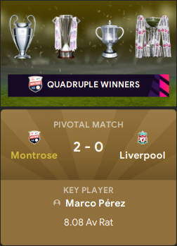 RabidCrocMan's tweet photo. After a few more seasons of heartbreak in Europe but winning the @spfl I've finally done it! @MontroseFC are crowned kings of Europe! it was a long 10 seasons but we done it in style, sweeping up everything we could this season. What a journey it has been! https://t.co/G42p2IjlWb