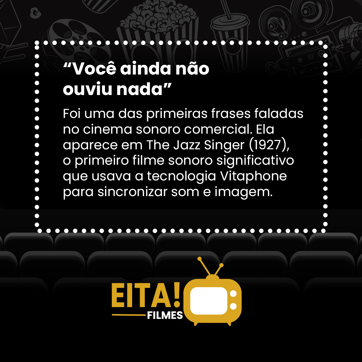 EitaFilmes's tweet photo. 📣 A obra The Jazz Singer (1927) estará disponível em breve no app do Eita Filmes! 🎬 https://t.co/P1KBsx41EE