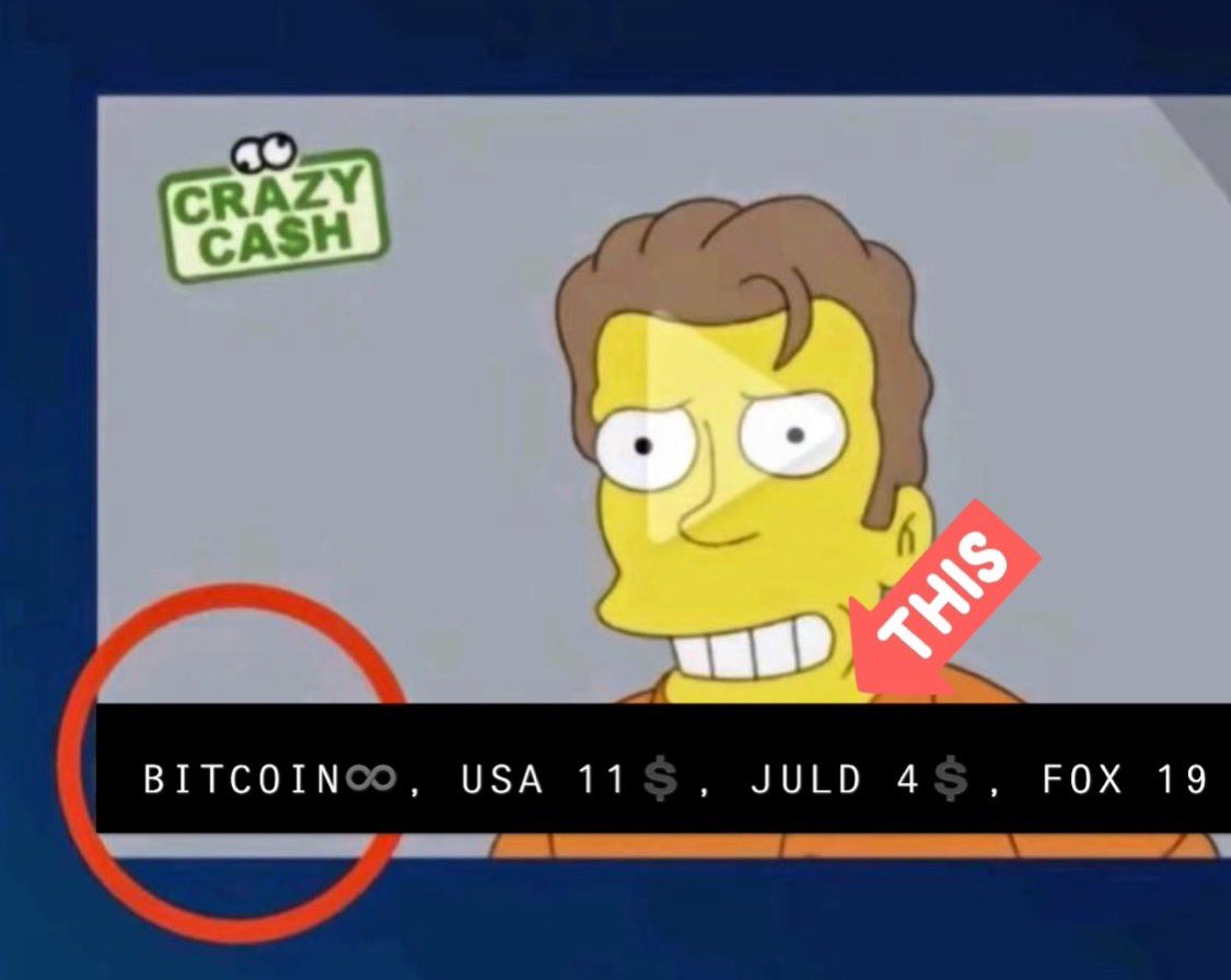 X_Viral_fun's tweet photo. The Simpsons predicted that #Bitcoin is going to βΎοΈ,
and #JULD to 4 usdπ³
That means bitcoin will fly soon, and Juld will go x 1300π³
Congrats too both of them!
@Bitcoin @JulSwap π https://t.co/fMgMmSd5yb