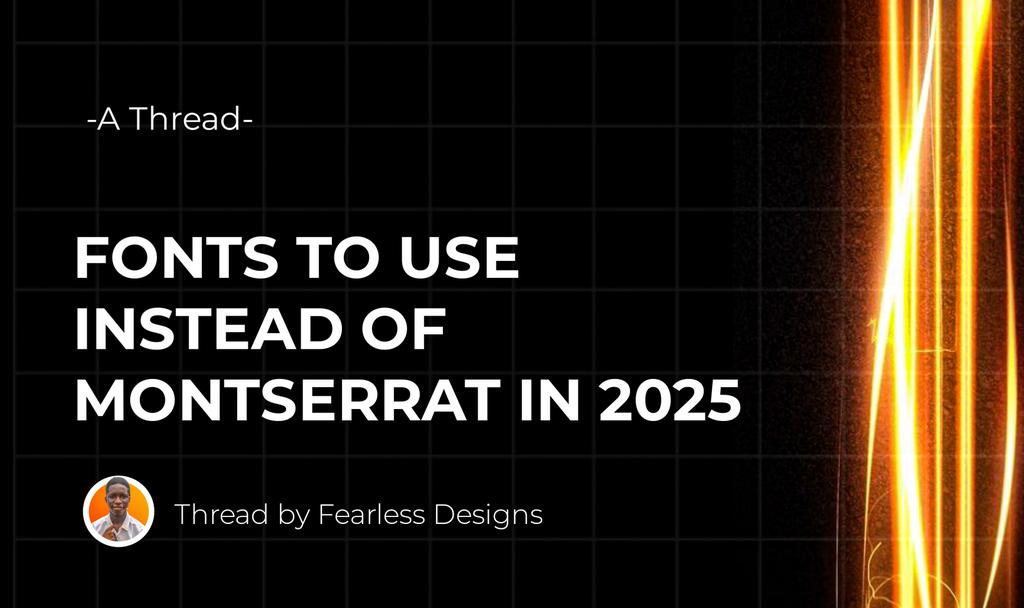 OziegbeDominion's tweet image. Fonts to use instead of Montserrat
in 2025
A thread
#GraphicDesigner #fonts #web3designer
It will cost you 0$ to retweet