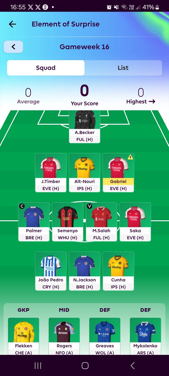 SouthAfricanFPL's tweet photo. GW16 🔒

BA OR - 383 850 
Mazroui to Timber

RG OR - 466 629
Lewis to Gomez

MWO OR - 800 923
Lewis to Timber
Haaland to Jackson
McNeil to Saka
Sels to Allison https://t.co/43Q6JkONir