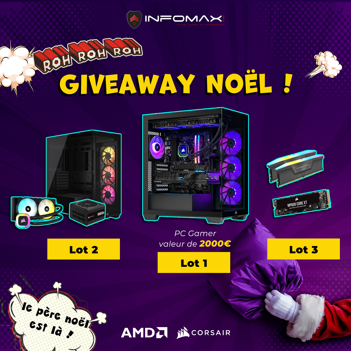 Infomax Paris (@infomax_paris) on Twitter photo ALERTE #Concours !
Avec <a href="/CORSAIRFRA/">CORSAIR France</a> et AMD, nous avons décidé de vous offrir plusieurs lots pour cette fin d'année !
Pour y participer :
- Like ce post
- RT
- Tag 2 ami(e)s dans le commentaire
👉 gleam.io/KkNkl/infomax-…
Tirage au sort : 23 décembre ! Bonne chance à tous ! ALERTE #Concours !
Avec <a href="/CORSAIRFRA/">CORSAIR France</a> et AMD, nous avons décidé de vous offrir plusieurs lots pour cette fin d'année !
Pour y participer :
- Like ce post
- RT
- Tag 2 ami(e)s dans le commentaire
👉 gleam.io/KkNkl/infomax-…
Tirage au sort : 23 décembre ! Bonne chance à tous !