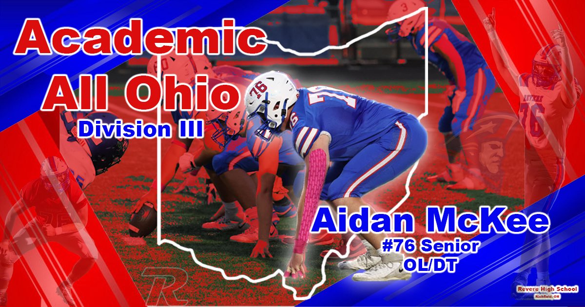 Congratulations Aidan McKee for being named Academic All Ohio❗️🔴⚪️🔵🏈
