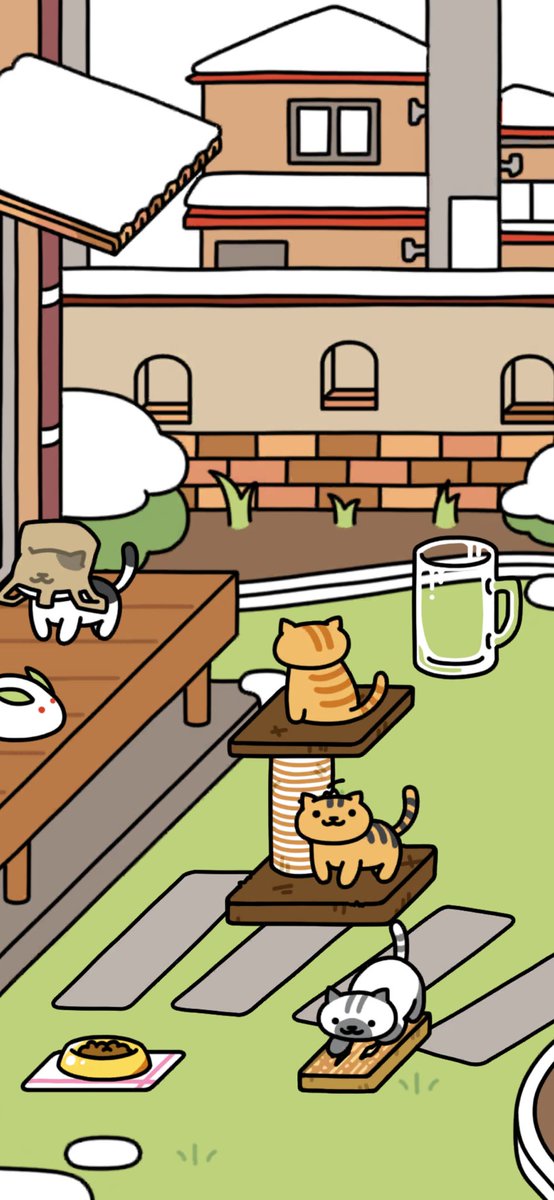 spudge14's tweet photo. 雪積もってるしBGMも冬仕様になってる。

#ねこあつめ2 https://t.co/TRyshRkZCh