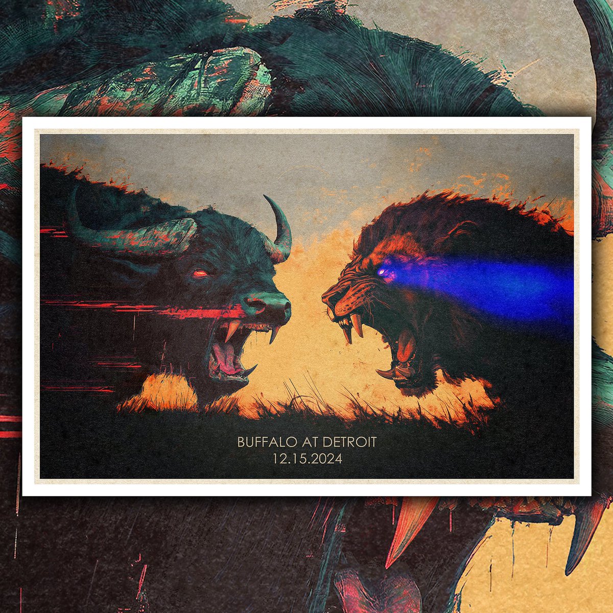 lefternco's tweet image. “BUFFALO VS. EVERYBODY”
by @chucktingley 

#BUFvsDET | #Bills | #Lions 
#BillsMafia   | #OnePride 

stamped &amp;amp; numbered prints available until tomorrow 👉 leftern.co/product/buffal…
