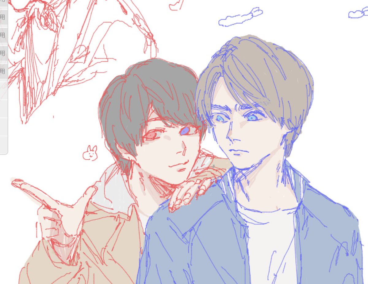 Look_for_W's tweet photo. 絵チャありがちゅ🐰🐉 https://t.co/I2DTYkRouA