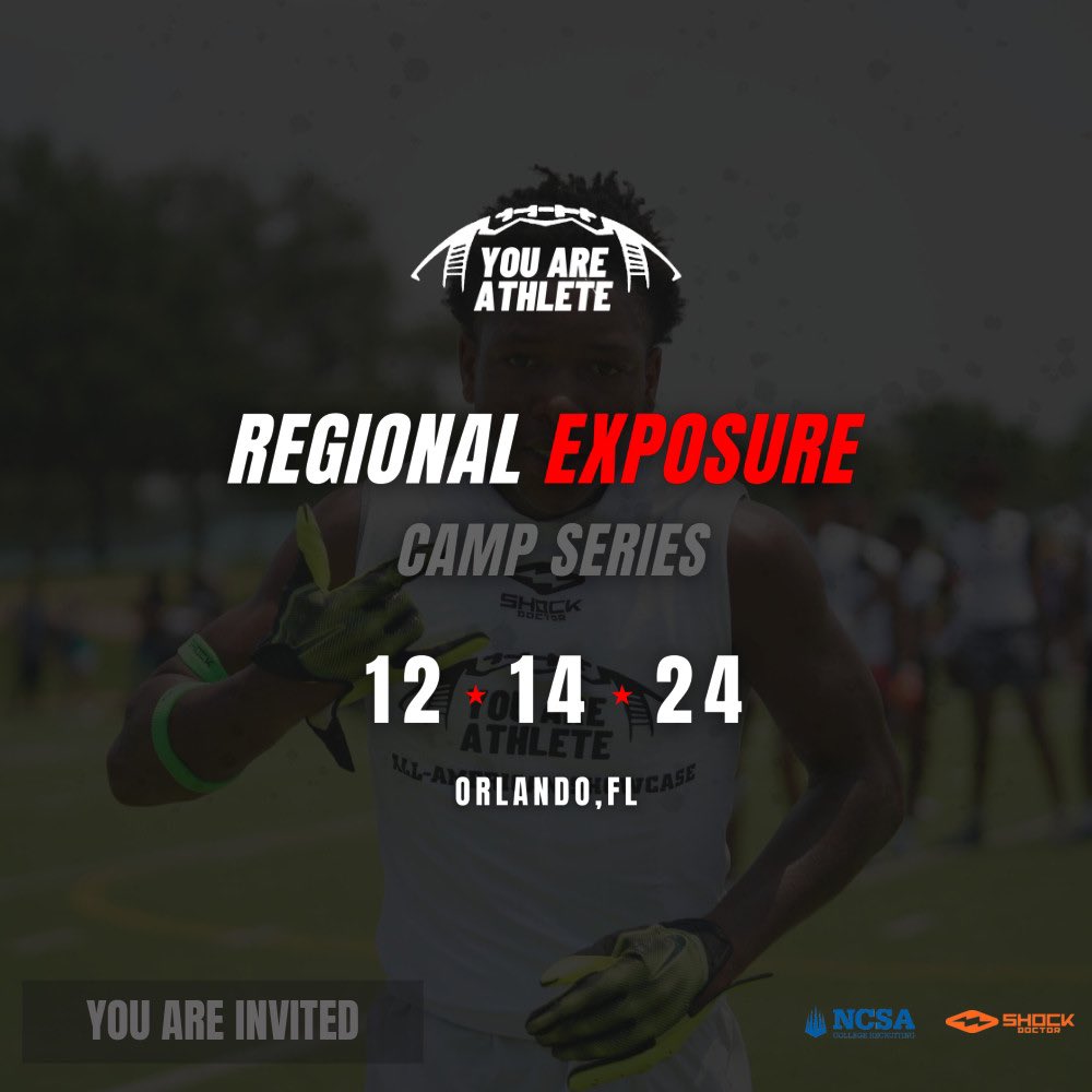 RileyBurger25's tweet image. I will be attending the You Are Athlete Orlando camp today at The First Academy! #campszn C/O 2026 WR