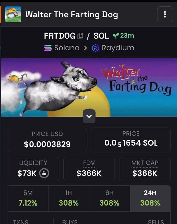 satomi_sol's tweet image. 🚨Warning

Do NOT buy $FRTDOG
Walter the farting dog

It is the next cabal scam coin by @morpheuswhale 

Insiders and team hold 60% together.

They will manipulate the price and dump on you.

Stay safe