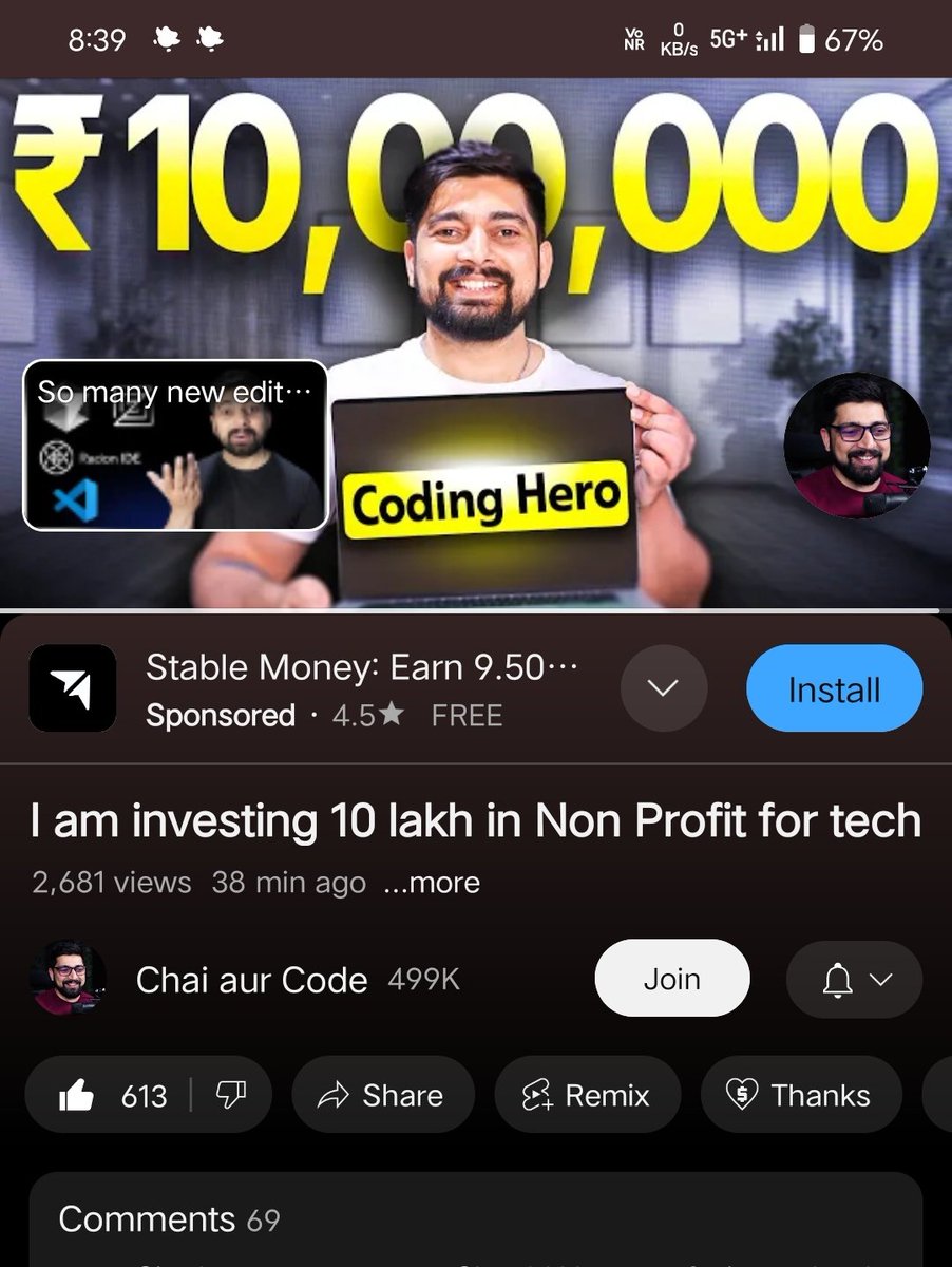 Ammar_Amin007's tweet image. Amazing Idea @Hiteshdotcom,
I officially entered tech on 1st Oct.
I was unemployed after graduation, so started learning MERN from ChaiAurCode on YT &amp; after 1.3 year, I got an offer in hand 😁.
Excited for #codinghero in 2025 🔥
Video : youtu.be/GcileX82Zos?si…