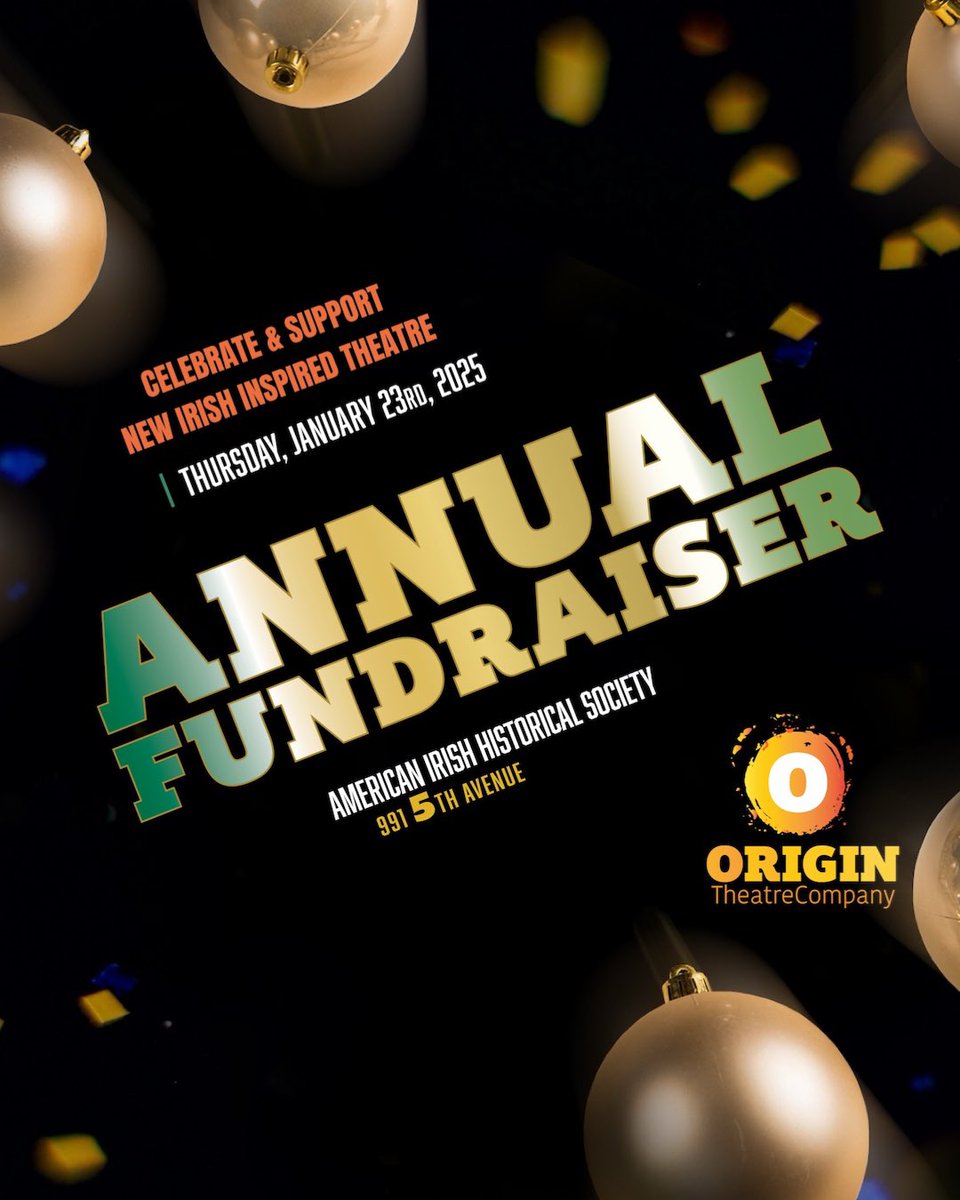 Give the gift of theatre this season!🎁

Join us on Thursday, January 23rd, at The American Irish Historical Society as we celebrate and support Origin Theatre’s mission to bring New Irish inspired theatre from the page to the stage. 

Tickets and Info origintheatre.org