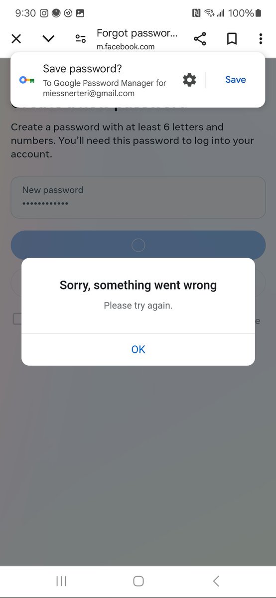 nelipotgypsy_46's tweet photo. Still can't log into Facebook1😔. At least I'm able to submit a code🧐, and it gives  me a TRY again😤. Current password doesn't work🙄. I can't create a new one🫣. 
#thanks #META #Facebook #issues #fixplease https://t.co/bIO7lkP4ff
