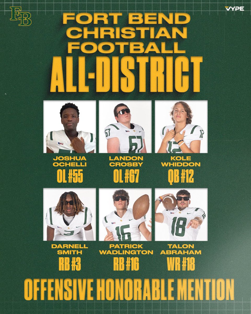 🏈 Awards Season!!!
Congratulations to ALL of our All-District selections
(2nd Team &amp; Honorable Mention).