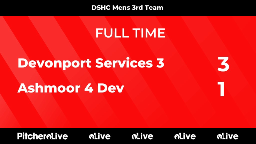 FULL TIME: Devonport Services 3 3 - 1 Ashmoor 4 Dev
#DEVASH #Pitchero
devonportserviceshockeyclub.com/teams/252685/m…