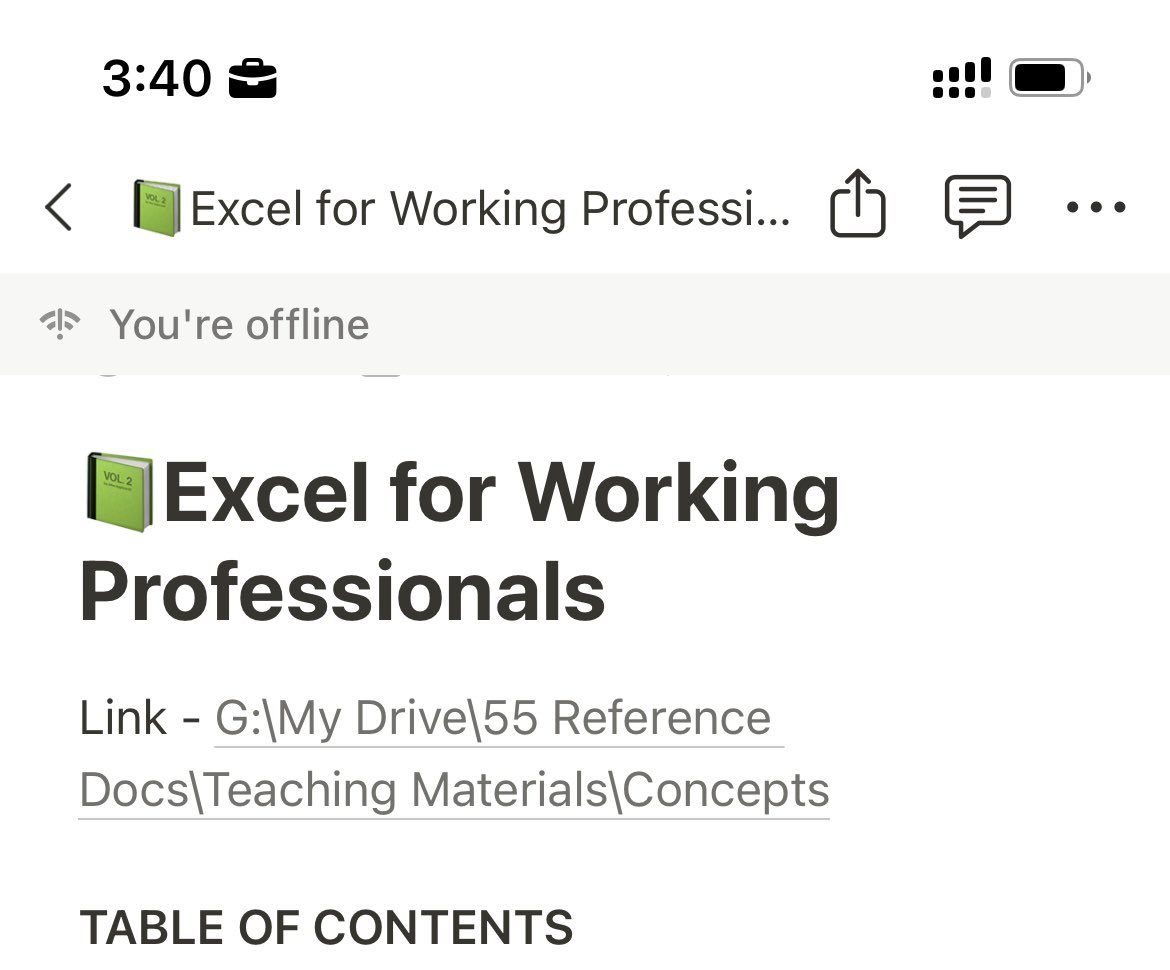 Isgyane's tweet photo. Seems #notion is working offline now. 

I’ve been accessing my notes on phone without any internet. 

Notes titles are searchable, but not the content (from my experimentation though)

@NotionHQ @TomFrankly @AliAbdaal https://t.co/XV8Gwsu3ow
