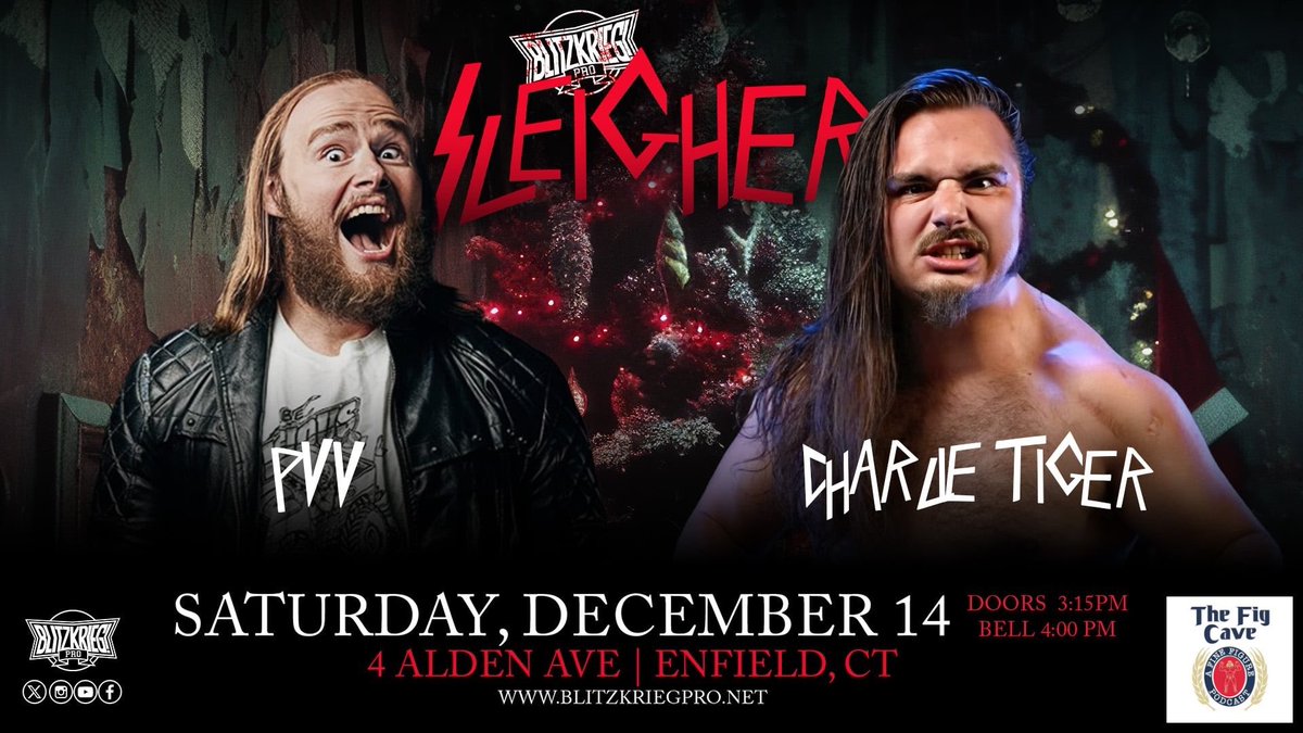 Blitzkrieg_Pro's tweet photo. TODAY! 4:00 PM START TIME!
#SLEIGHER in Enfield, CT!

Feat:
@AtrocityKrule vs @theakiraway 
@PerryVonVicious vs @CharlieTiger_ 
@TheKwesiAsante / @JosephAgame vs @nejrobles / @dante_drago 
@KingOfChaosNYC /@LearyOutCrowd vs @Steve_Somerset /@StephenAzureCAP 

🎟: https://t.co/G4TASMX1nQ