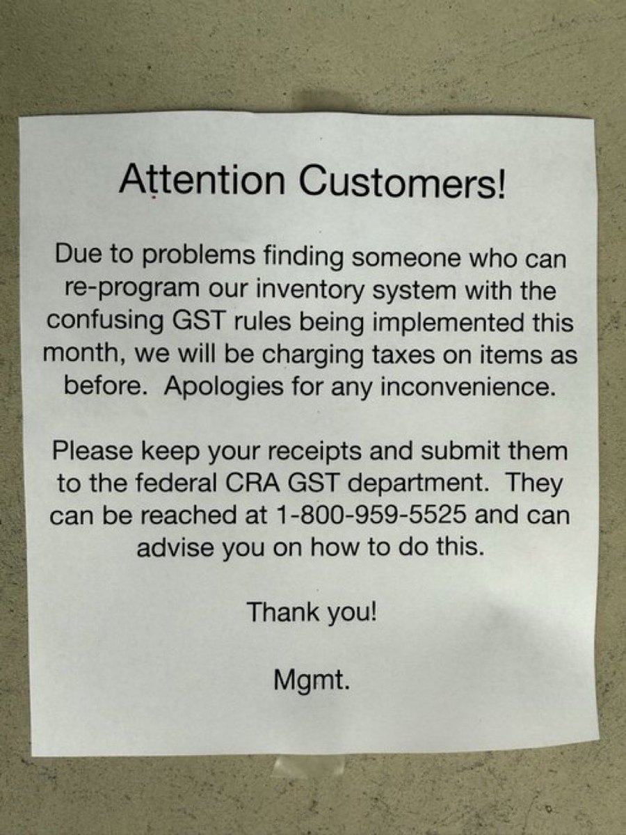 Omg every store in Canada please feel free to post on your doors.  Safe yourself the grief.    Put it back on the idiots in Ottawa