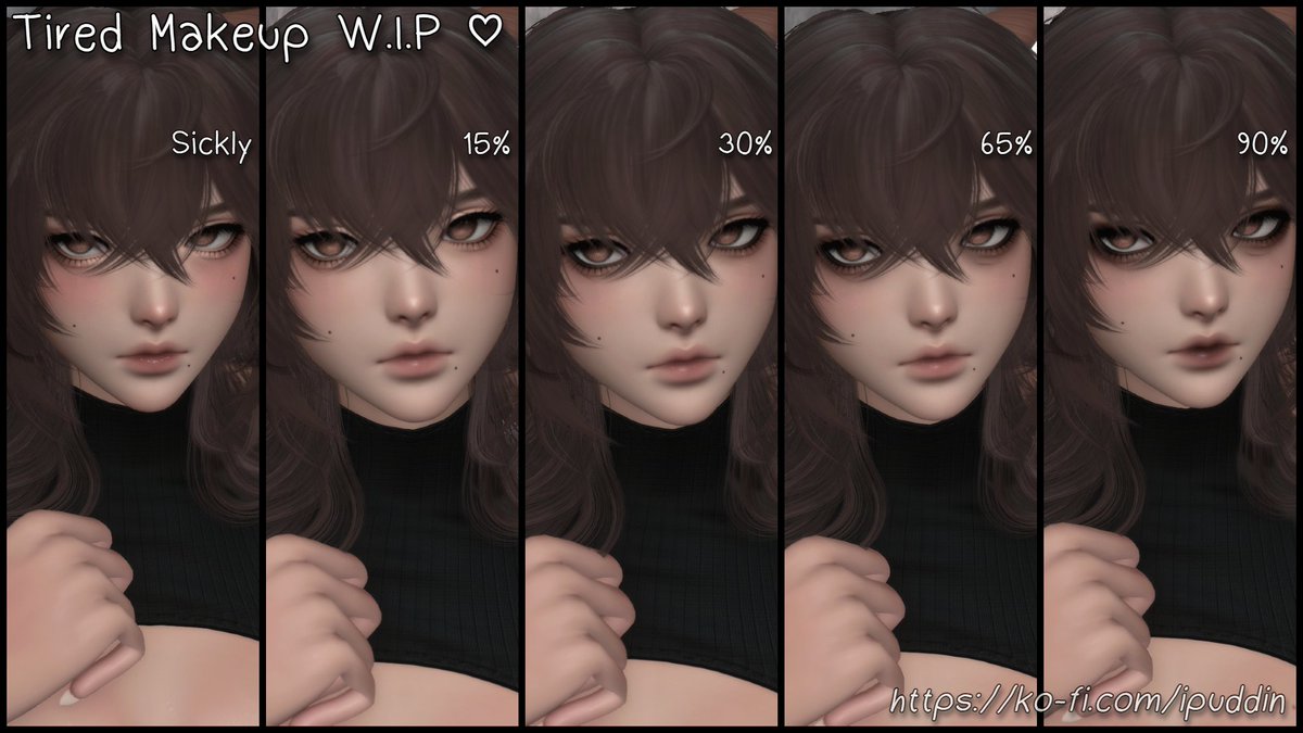 IpuddinC's tweet photo. Tired Makeup coming out soon!  ♡ (WIP)

#iPuddinMakeup
#FFXIV https://t.co/GkzenV9ysb