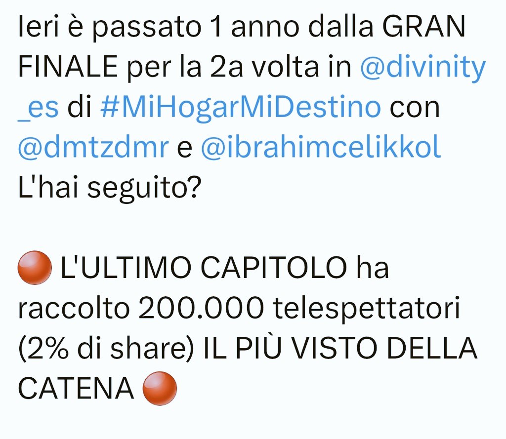 BluKalpIstanbul's tweet photo. È stata la più vista in Spagna su #Divinity_es con 200000 telespettatori fedeli alla serie dopo così tante puntate ed essendo una replica
Niente..#DemetÖzdemir è sempre una garanzia.
#MiHogarMiDestino
#MyHomeMyDestiny https://t.co/gsPvac7qWo