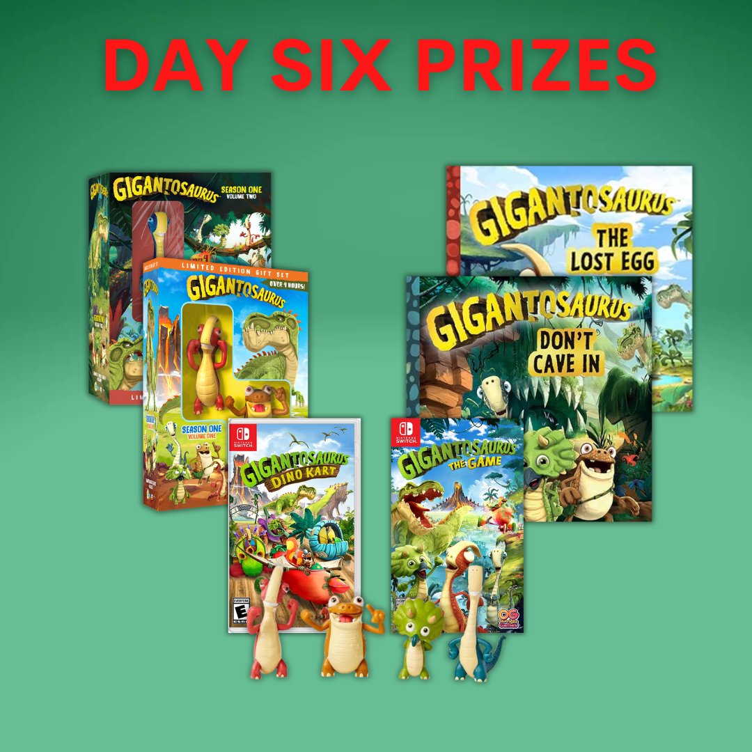 NCircle's tweet photo. 🎁 12 DAYS OF GIVEAWAYS DAY SIX 🎁
Next, a GIGANTOSAURUS PRIZE PACK! Enter at https://t.co/pKJ6AMCbeI!
Entries will be open until 10:00am CST on 12/15. Winners will be contacted via email on 12/15 no later than 2pm CST.

#gigantosaurus #dvd #toys #books #prizes #holiday #ncircle https://t.co/hbK361mn61