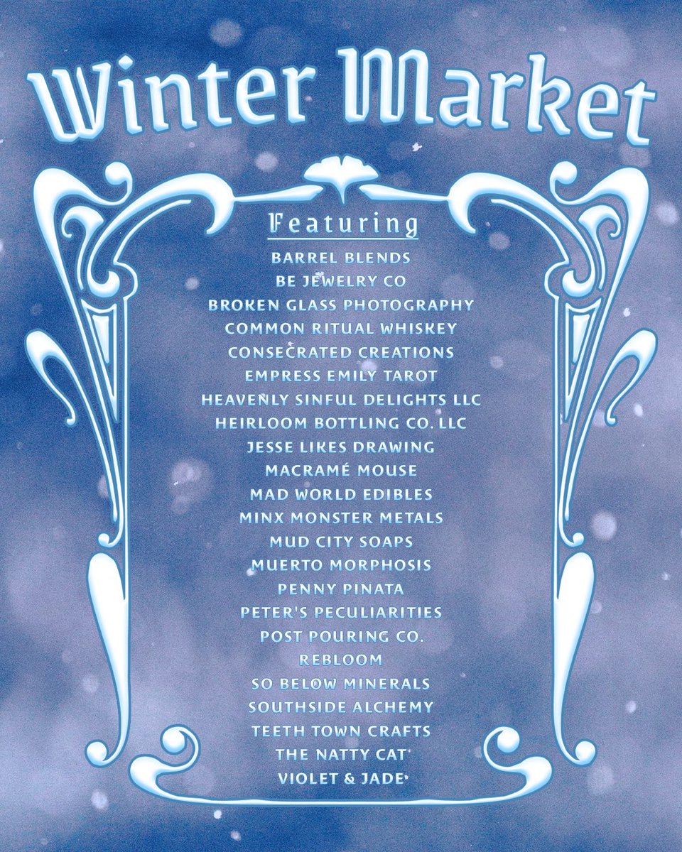 ❄️❄️❄️❄️

Today’s the day!

Winter Market is today from 12 - 5pm at our brewery location

Rain or shine!

Come get cozy + sip on a (boozy) beverage as you shop over 20+ local vendors for everyone on your holiday shopping list

We. Can’t. Wait.