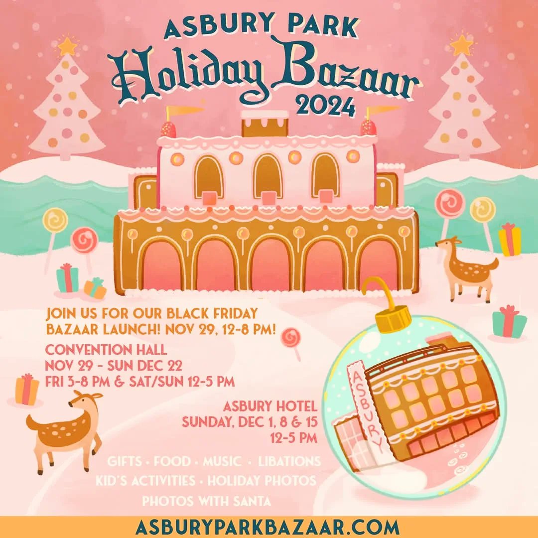 Get your very own collectible Asbury Park Historical Society holiday ornament of our beloved Convention Hall at the @asburyparkbazaar today! Not able to make it today? Don't worry, we'll be back right on 2/21!