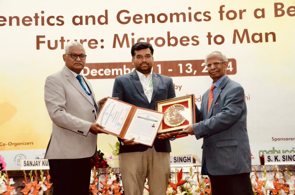 Kuldeep Tripathi (@kuldeeppgr) on Twitter photo Deeply humbled to receive the S. Ramanujam Memorial Young Scientist Award 2024 by The Indian Society of Genetics and Plant Breeding during #SNGC, New Delhi. Grateful to my family, <a href="/INbpgr/">ICAR-NBPGR</a> and all of my friends & collaborators over the years. Thank you <a href="/isgpb/">Indian Society of Genetics & Plant Breeding-ISGPB</a> Deeply humbled to receive the S. Ramanujam Memorial Young Scientist Award 2024 by The Indian Society of Genetics and Plant Breeding during #SNGC, New Delhi. Grateful to my family, <a href="/INbpgr/">ICAR-NBPGR</a> and all of my friends & collaborators over the years. Thank you <a href="/isgpb/">Indian Society of Genetics & Plant Breeding-ISGPB</a>