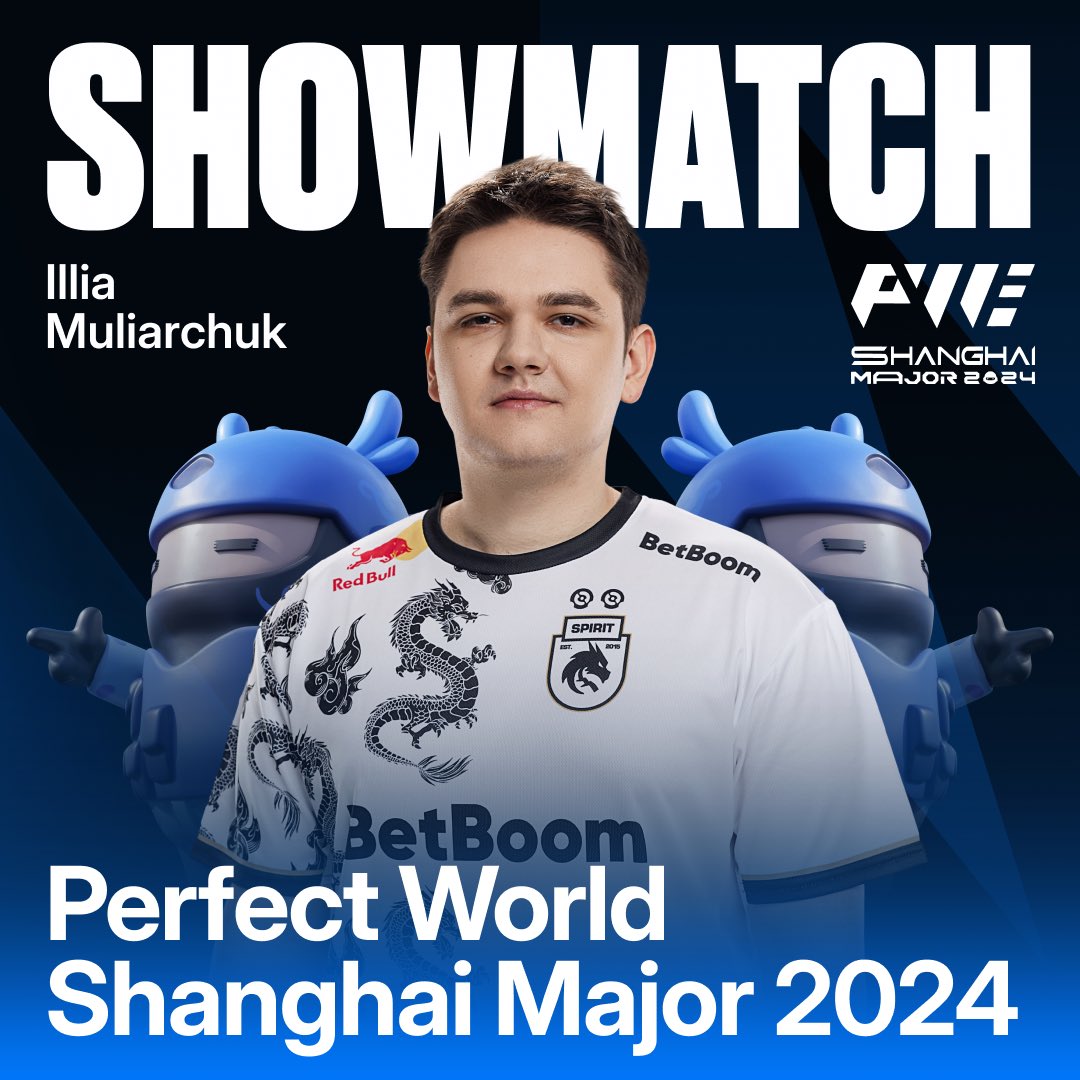 Team__Spirit's tweet photo. Tomorrow Yatoro will take part in the showmatch prior to the #ShanghaiMajor2024 Grand Final 🔥

Meet Team World @s1mpleO @ZeusCSGO @paszaBiceps @JACKZ_CSGO and Yatoro himself 👏 https://t.co/8lOJdfriuO