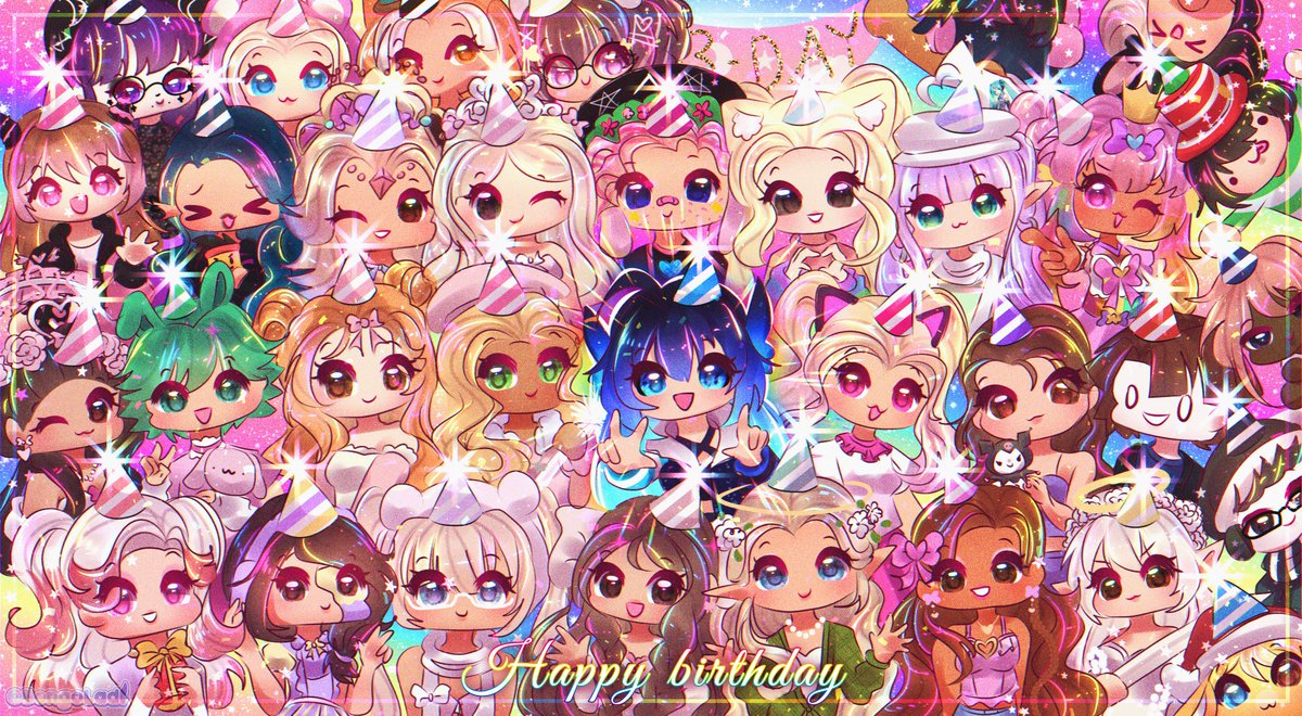 ITS MY BIRTHDAYYYYY YAY - every artists wish is for a like and rt 🤭🩵

i honestly have no idea what to say, it feels like this year flew by so quickly &amp; im just grateful for all the friends &amp; fun memories i have <3

all the friends in this art is in the🧵! 

#art #drawing #ocart