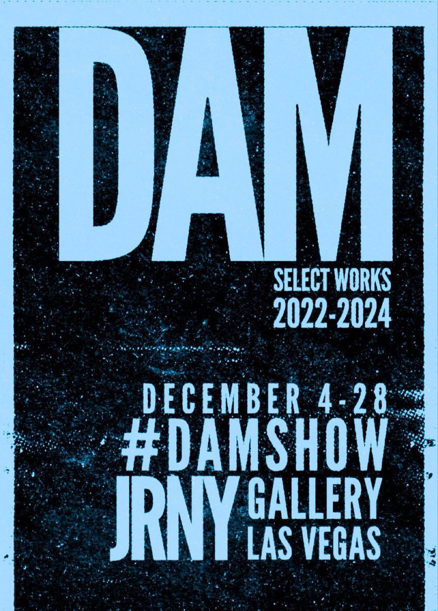 #DAMshow: A Celebration of Decentralized Art (see list of artists in 🧵)
at <a href="/JRNYGallery/">JRNY Gallery</a> in Las Vegas 

#DAMshow, is a curated showcase of the best work from <a href="/dam_zine/">DAM</a>. This groundbreaking exhibition features pieces selected from the zine’s vibrant history, spanning issues