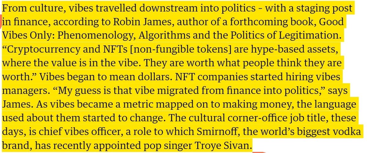 Gldmntyou's tweet image. #ORANGEEZ IS A #VIBE
#IYKYK #PEELtheVIBE
The Ether Gives us things;
When we need them!
Today It's this story on
#VIBES #NFTs #crypto
#VibeManager!?
Yes Please
Vibes predate the digital world, but technology is part of their story!
+VIBES=VALUE Summary---⤵️
theguardian.com/culture/2024/d…