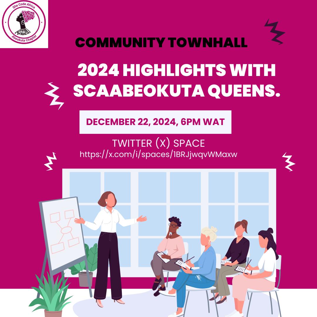 Hello Queens 🤗

We'll be having our community town hall where we'd talk about our year so far 🤗🤗🤗,  We'll share how it has been, the lessons learnt, and what we're looking forward to 😊.

You don't want to miss this cause.
 x.com/i/spaces/1BRJj…