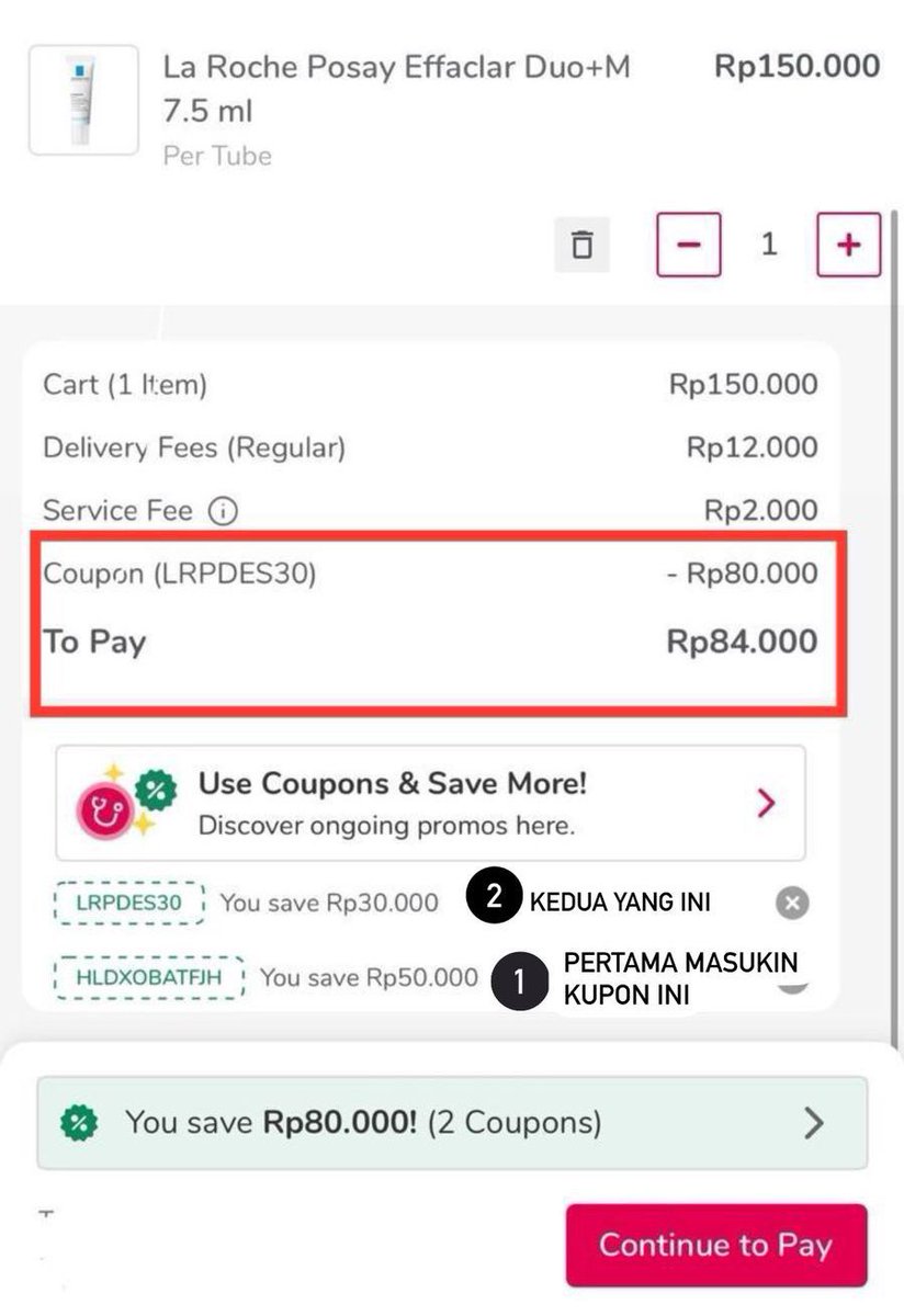 itsfreespace2's tweet photo. Aslii gamau gate keep voucher ini karna cuan bgt!!

Tadi gue mau restock LRP Effaclar karna yang di rumah udah mau habis. Pas ke shopee, lazada, tiktokshop masih tetep mahal say :( Iseng buka Halodoc dan dapet promo SAMPE 80 RIBU! https://t.co/zDqmarTKLr