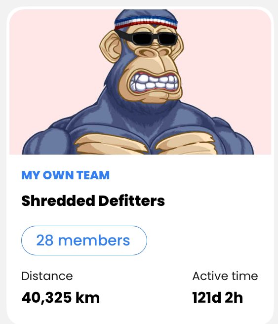 _schomi_'s tweet image. We did it 🔥🔥

The #ShreddedDefitters have been around the world once 🌎🚀

Big thank to all the teammates for your effort, and for choosing me as your captain 💙💙

You want to join the team, to accelerate the 2nd round? There are still 20 spots available 💪

#M2E #Defit